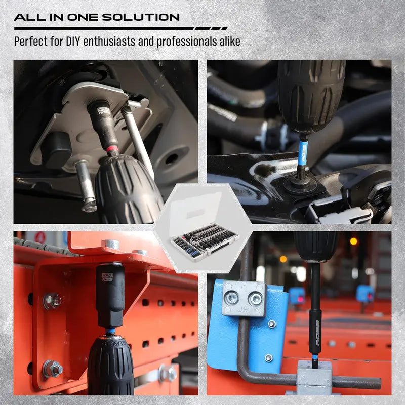 Magnetic Impact Nut Driver Set – 41/59/80-Piece SAE & Metric Socket Set with Adapters, Extensions & Bit Holder
