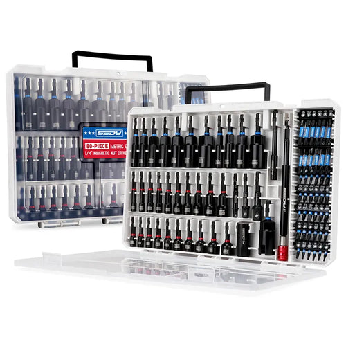 Magnetic Impact Nut Driver Set – 41/59/80-Piece SAE & Metric Socket Set with Adapters, Extensions & Bit Holder