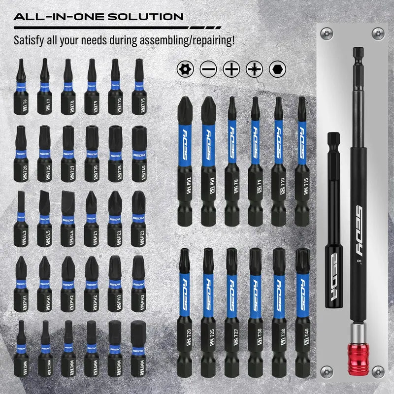 Magnetic Impact Nut Driver Set – 41/59/80-Piece SAE & Metric Socket Set with Adapters, Extensions & Bit Holder
