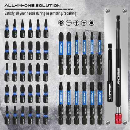 Magnetic Impact Nut Driver Set – 41/59/80-Piece SAE & Metric Socket Set with Adapters, Extensions & Bit Holder